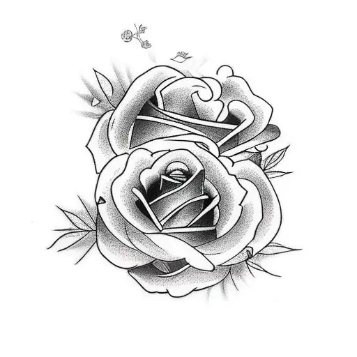 Hawk with Rose at the bottom tattoo design idea