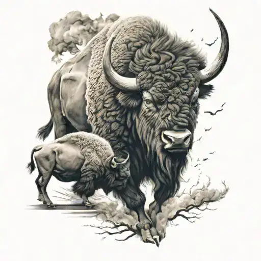 buffalo storm tattoo design idea