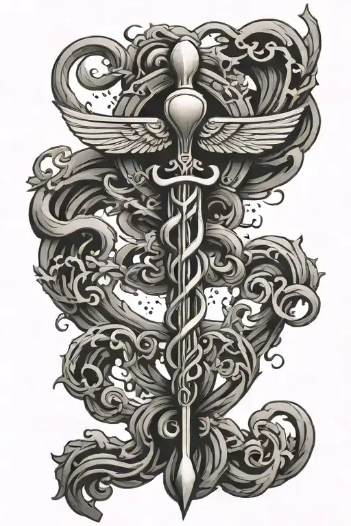 caduceus symbol tattoo design idea