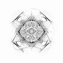 geometric mandala with snake tattoo design idea