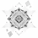 geometric mandala with snake tattoo design idea