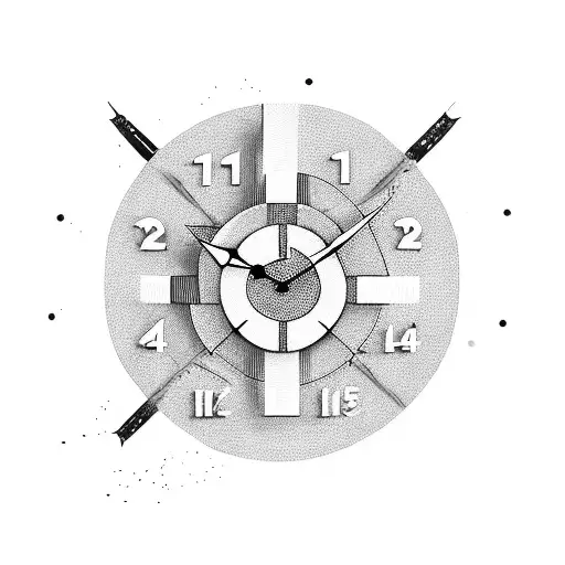 two clocks name above each on banner tattoo design idea