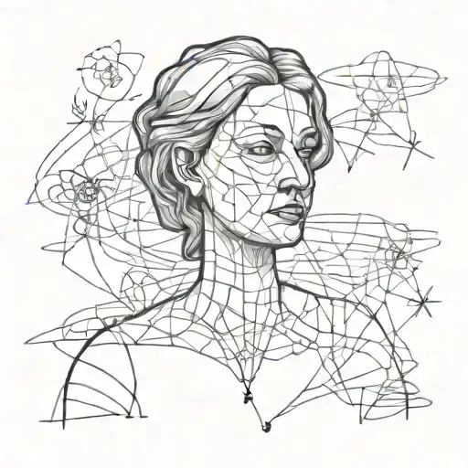 Woman bust sculpture tattoo design idea