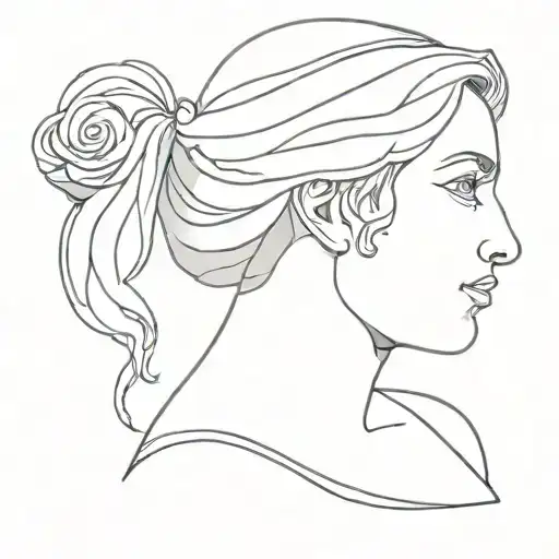bust sculpture Greek woman  tattoo design idea