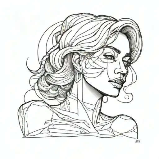 Woman bust sculpture tattoo design idea