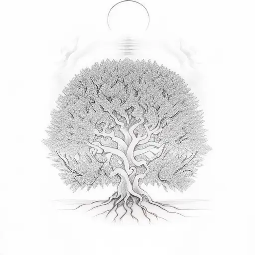Bodhi tree tattoo symbolizing enlightenment and growth tattoo design idea