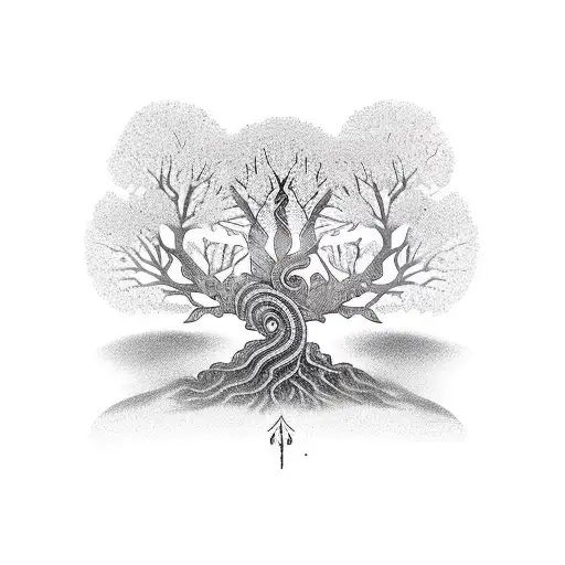 Bodhi tree tattoo symbolizing enlightenment and growth tattoo design idea