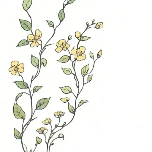 Vines with tiny flowers wrapping on my wrist  tattoo design idea