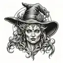 witch hecate torch  tattoo design idea