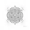 A stunning dotwork tattoo showcasing the allure of a stack of cash surrounded by intricate patterns, symbolizing wealth and success tattoo design idea