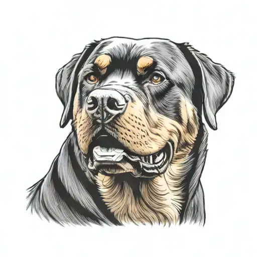 SMILING ROTTWEILER tattoo design idea