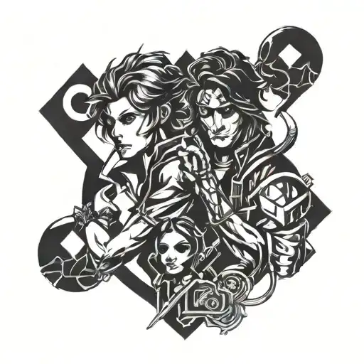 Rogue and Gambit matching tattoos tattoo design idea
