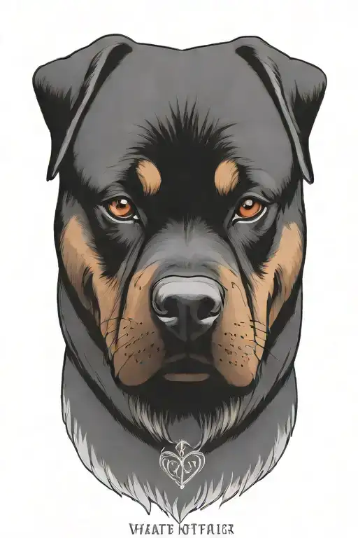 imbed the quote 'what if . . .' into the image of a rottweiler tattoo design idea