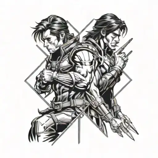 X-Men Gambit & Rogue matching tattoos  tattoo design idea