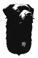 combine the quote "what if . . ." with an image of a rottweiler. tattoo design idea