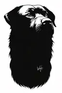 combine the quote "what if . . ." with an image of a rottweiler. tattoo design idea