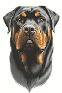 Combine the image of a rottweiler with thee words 'what if . . .' tattoo design idea