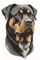 Combine the image of a rottweiler with thee words 'what if . . .' tattoo design idea