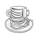 A stack of books with a coffee cup resting on top tattoo design idea