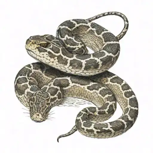 Eastern Diamondback rattlesnake wrapped tattoo design idea
