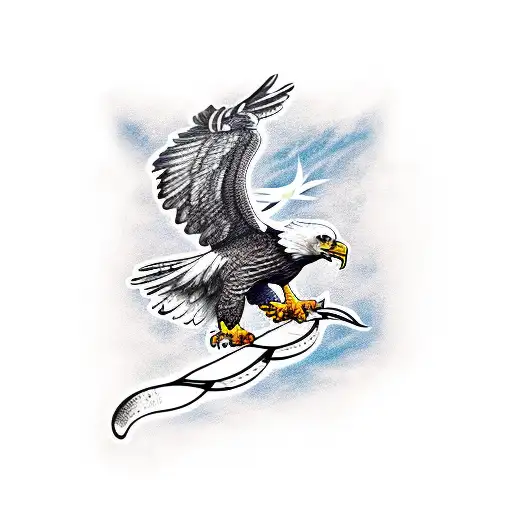 eagle with snake tattoo design idea