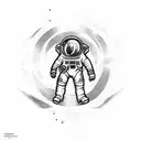 astronaut in space quasar tattoo design idea