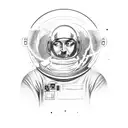astronaut in space quasar tattoo design idea