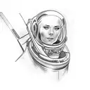 astronaut in space quasar tattoo design idea
