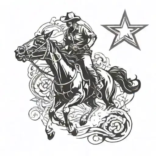 cowboy graffiti style mural tattoo design idea