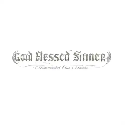 good blessed sinner tattoo design idea