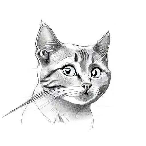 cat playing accordion tattoo design idea