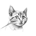 cat playing accordion tattoo design idea