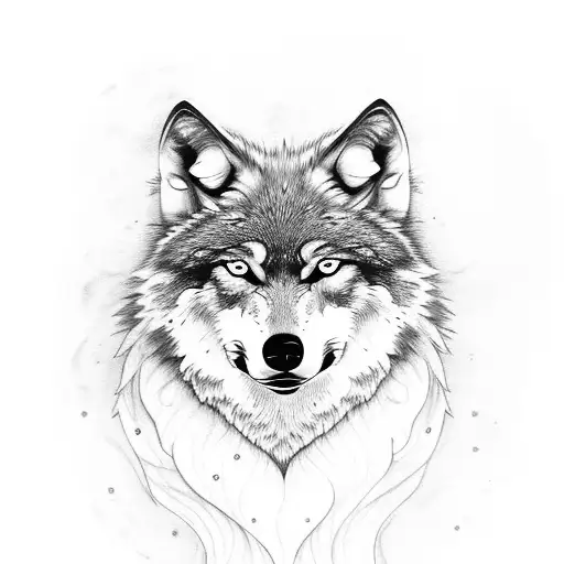 wolf with scar on eye tattoo design idea
