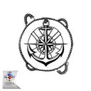 anchor rope compass tattoo design idea