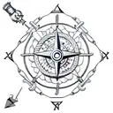 anchor rope compass tattoo design idea