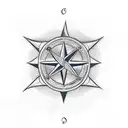 wind rose anchor tattoo design idea