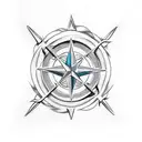 wind rose anchor tattoo design idea