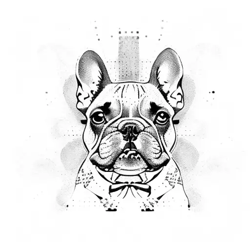 french Bulldog  tattoo design idea
