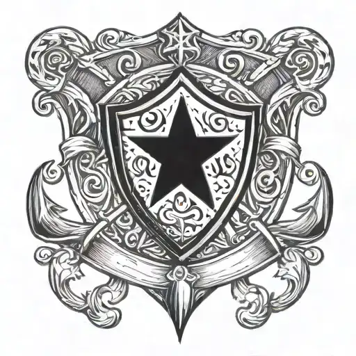 shield with maltese cross surrounded by an anchor tattoo design idea