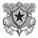 shield with maltese cross surrounded by an anchor tattoo design idea