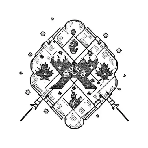 French Canadian Trash Polka Ukrainian Embroidery tattoo design idea