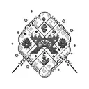 French Canadian Trash Polka Ukrainian Embroidery tattoo design idea