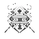 French Canadian Trash Polka Ukrainian Embroidery tattoo design idea