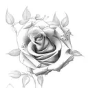 roses and tool tattoo design idea
