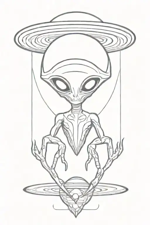 Alien UFO tattoo design idea