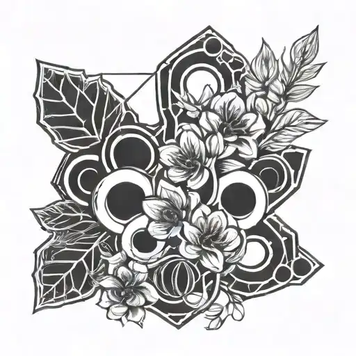 Brass knuckles with flowers and date (29.04.2018) tattoo design idea