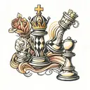 Queen Chess Piece  tattoo design idea