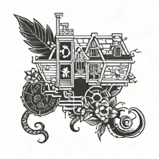 A tattoo combining elements from Binding of Isaac and Stardew Valley in a unique and cohesive design tattoo design idea