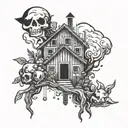 A tattoo combining elements from Binding of Isaac and Stardew Valley in a unique and cohesive design tattoo design idea