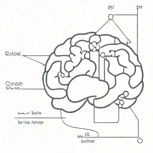A tattoo design of a brain with marketing graphs and charts intertwined, symbolizing the intersection of neurosurgery and marketing tattoo design idea